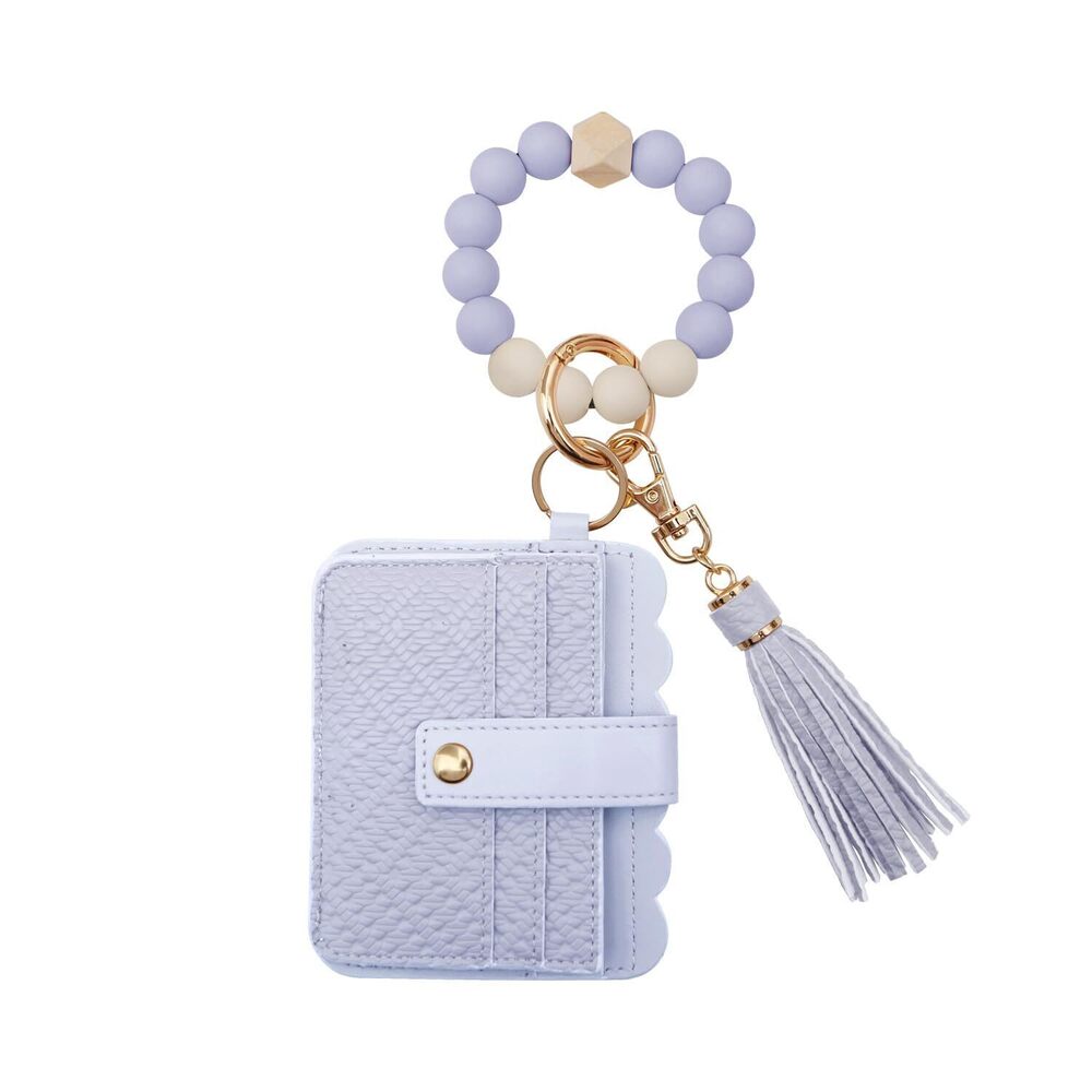 5294 RFID Blocking Silicone Bead Credit Card Holder Bracelet Keychain